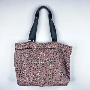 Kipling New Shopper Bag Large Printed Tote Shoulder Bag Brown Red Black Graphic